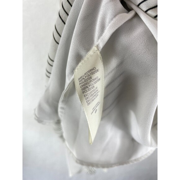 Rebecca Minkoff Ruffle Tiered Dress Women’s Size 0 White Striped Eyelet - Picture 9 of 9